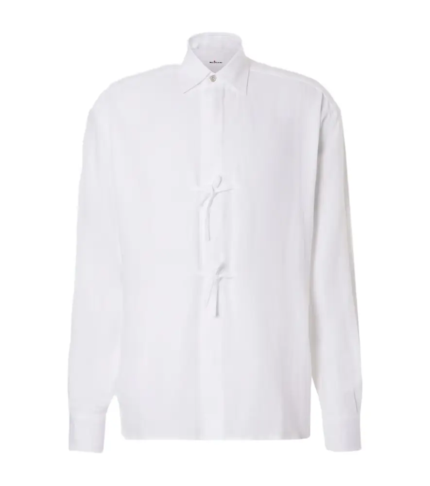 Dorian bow-detail linen shirt Dorian bow-detail linen shirt