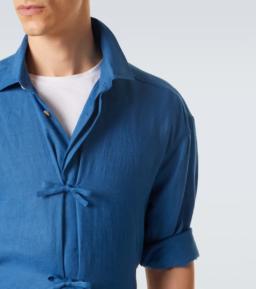 Kiton Bow-detail linen shirt | Thumbnail 3