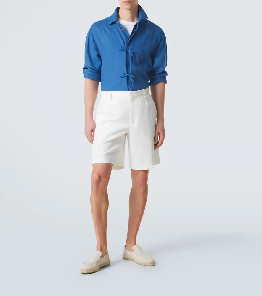 Kiton Bow-detail linen shirt | Thumbnail 6