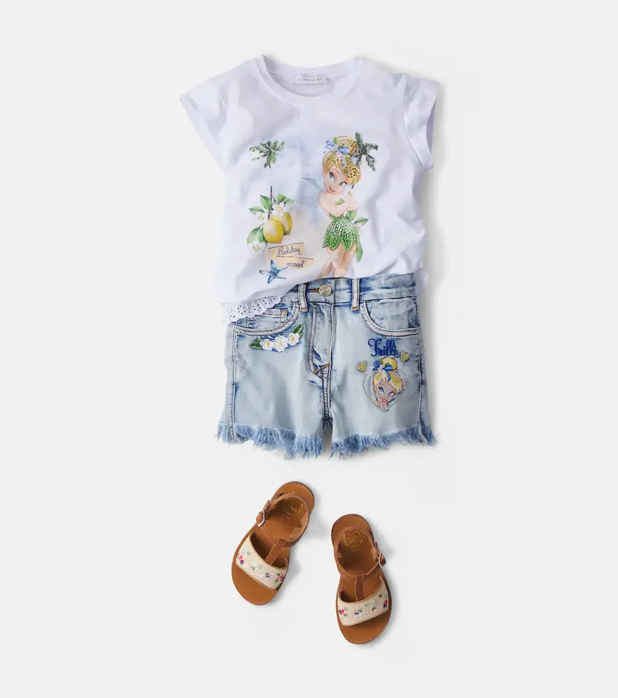 MONNALISA x Disney embroidered denim shorts | Thumbnail 4 MONNALISA x Disney embroidered denim shorts | Thumbnail 4