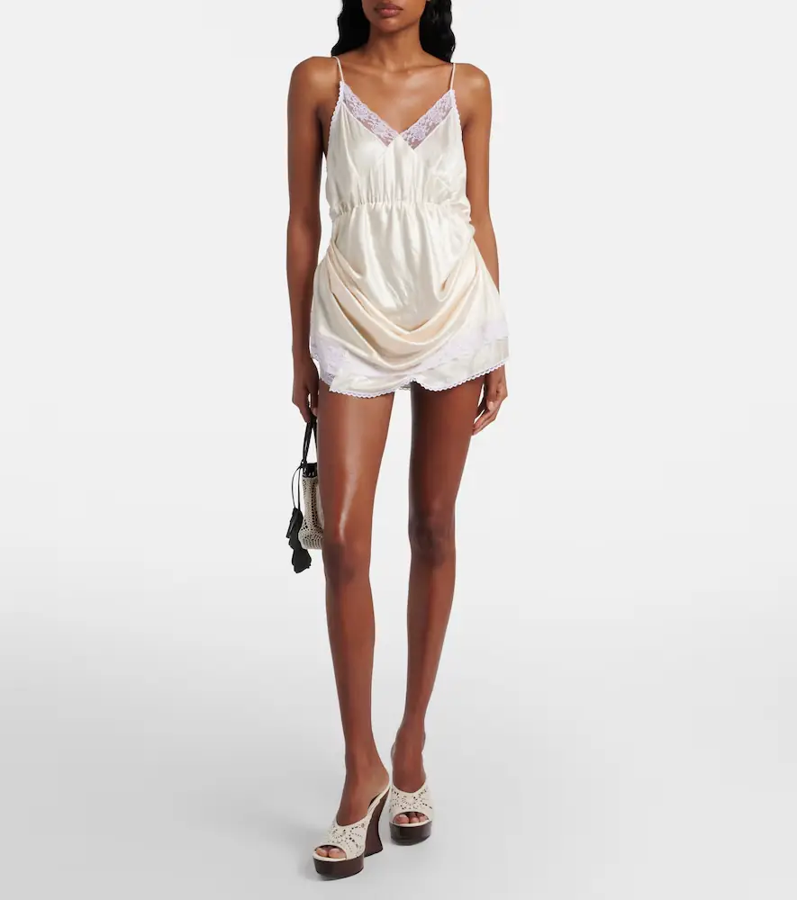 Magda Butrym Lace-trimmed minidress | Thumbnail 4 Magda Butrym Lace-trimmed minidress | Thumbnail 4
