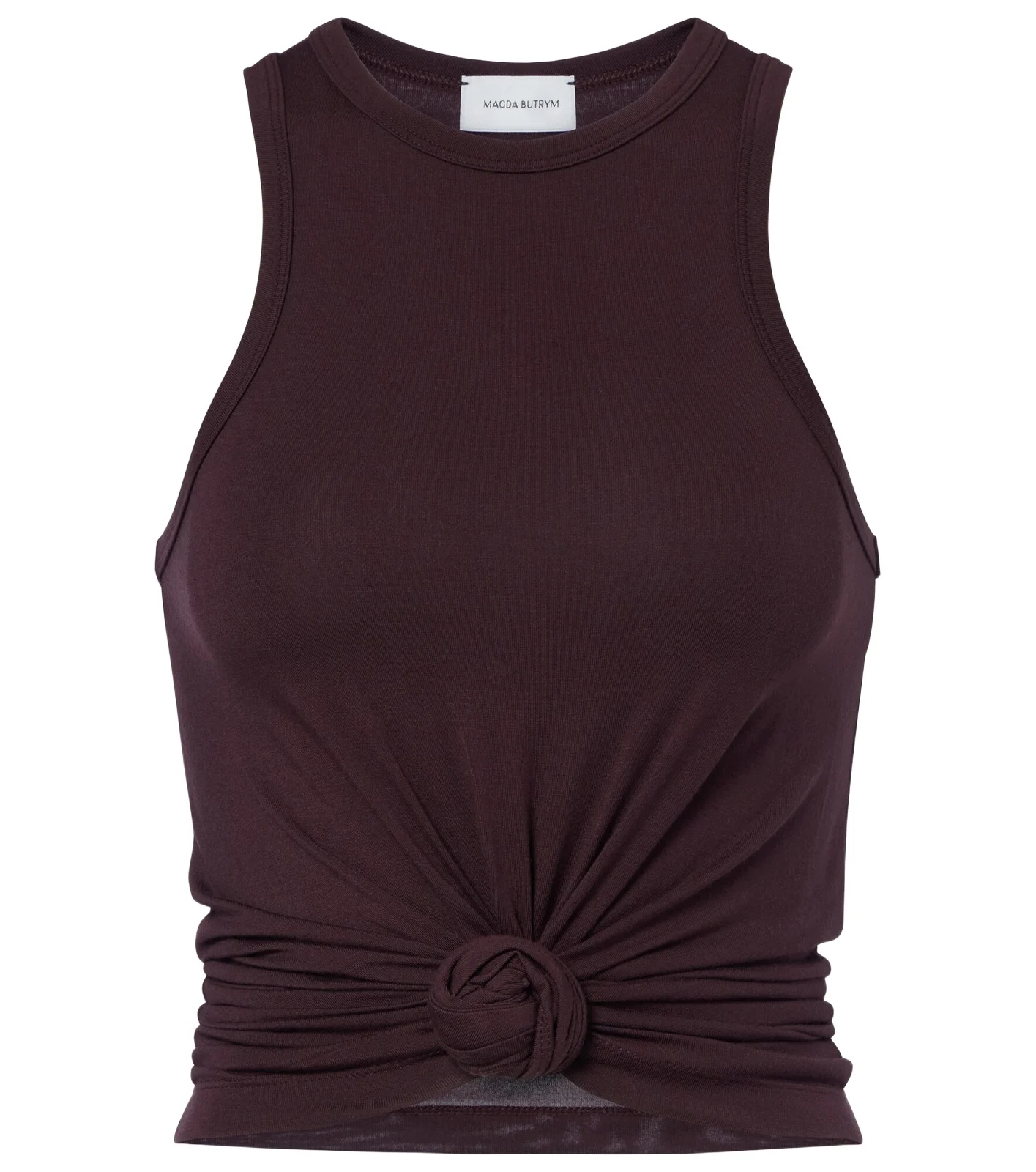 Floral-appliqué cotton-blend tank top Floral-appliqué cotton-blend tank top