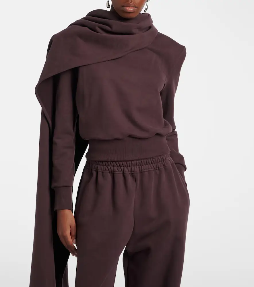 Magda Butrym Draped scarf-detail cotton sweatshirt | Thumbnail 2
