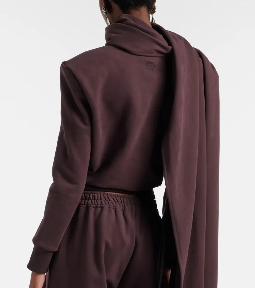 Magda Butrym Draped scarf-detail cotton sweatshirt | Thumbnail 4