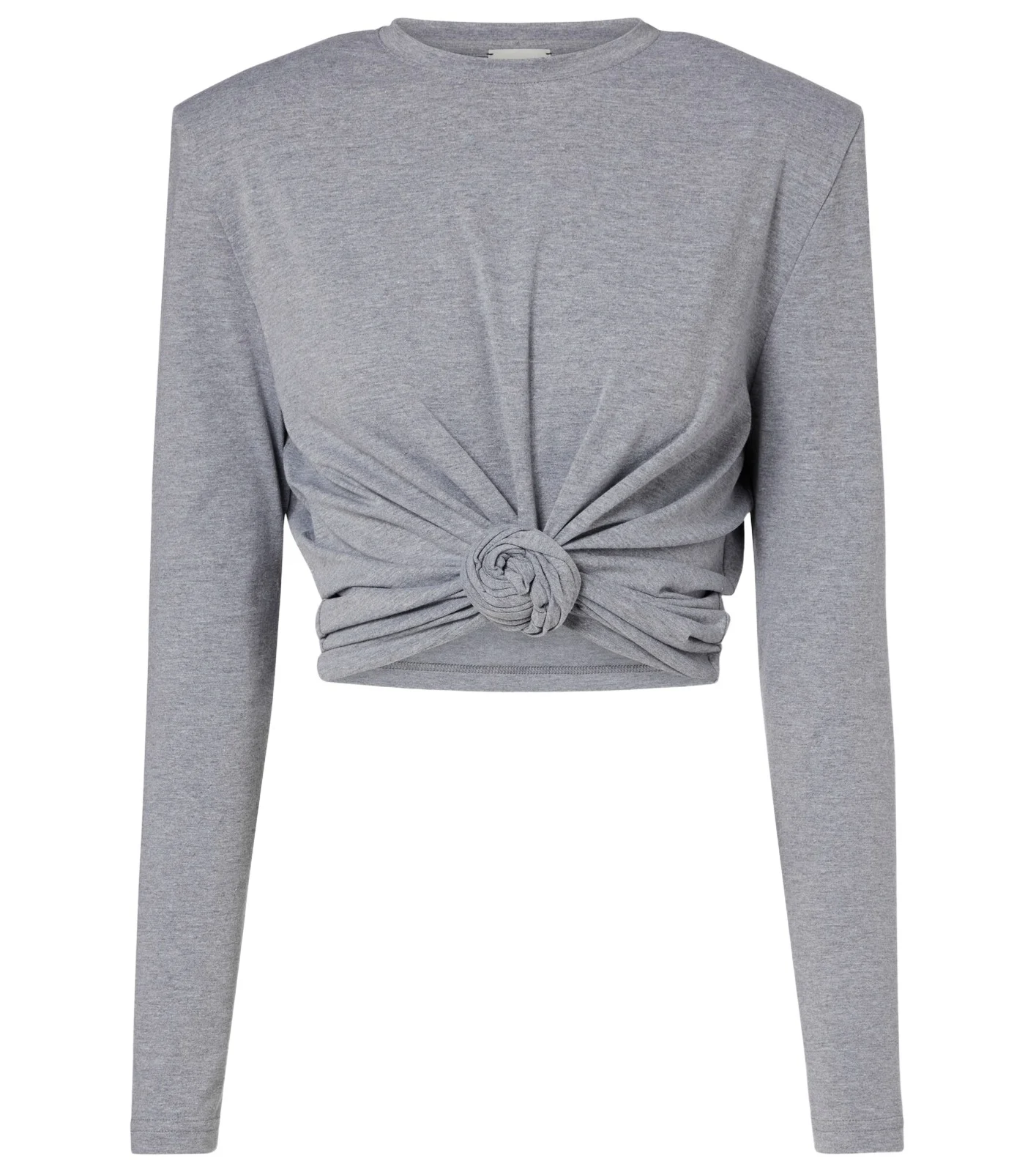 Cropped cotton-blend jersey top