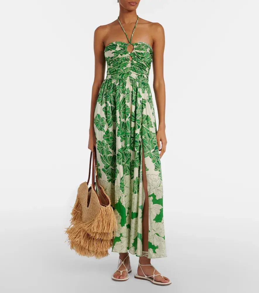 Poupette St Barth Avril floral halterneck satin maxi dress | Thumbnail 6 Poupette St Barth Avril floral halterneck satin maxi dress | Thumbnail 6