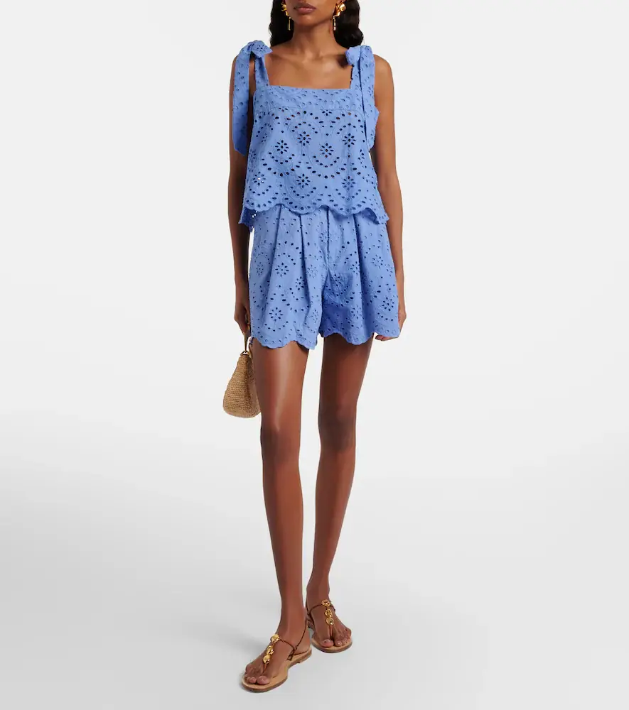 Poupette St Barth Broderie anglaise cotton shorts | Thumbnail 5