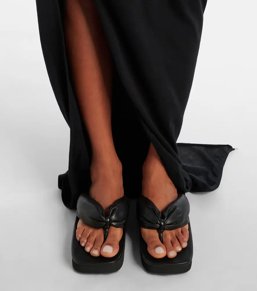 Rick Owens Leather platform thong sandals | Thumbnail 6