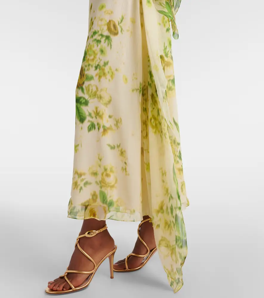 Erdem Draped floral silk creponne midi dress | Thumbnail 2