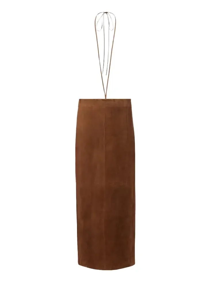 Erina suede pencil skirt