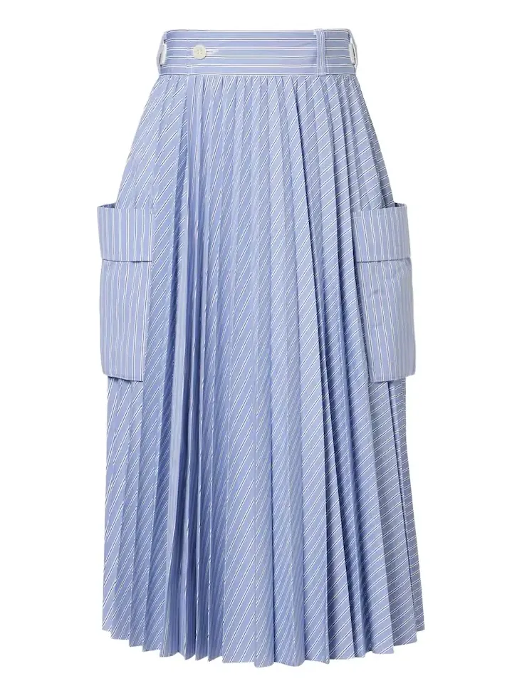 Striped cotton-blend midi skirt Striped cotton-blend midi skirt