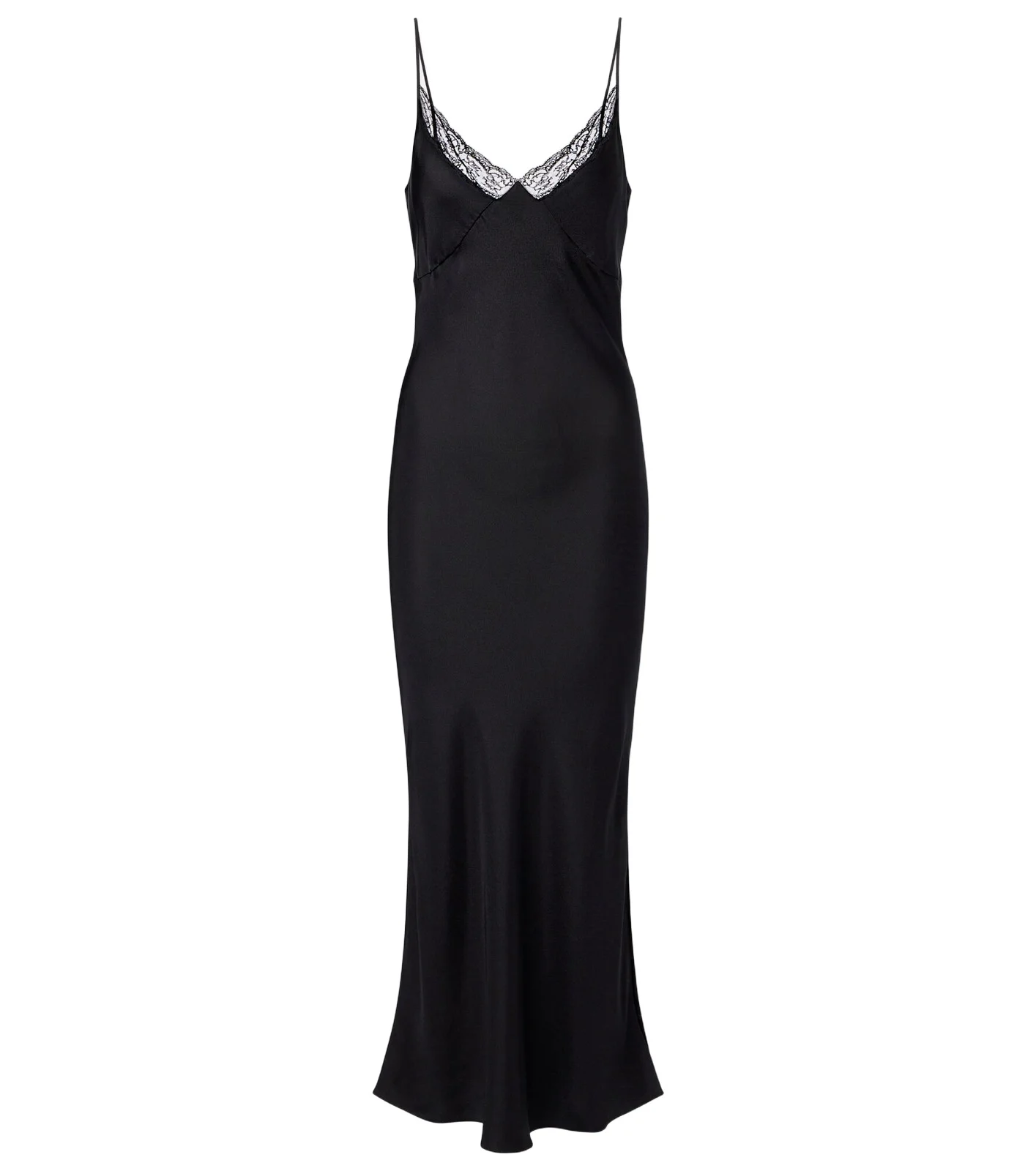 The Row Barina lace-trimmed silk slip dress