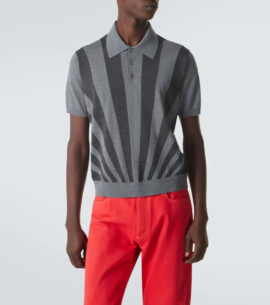 Versace Intarsia virgin wool polo sweater | Thumbnail 2 Versace Intarsia virgin wool polo sweater | Thumbnail 2