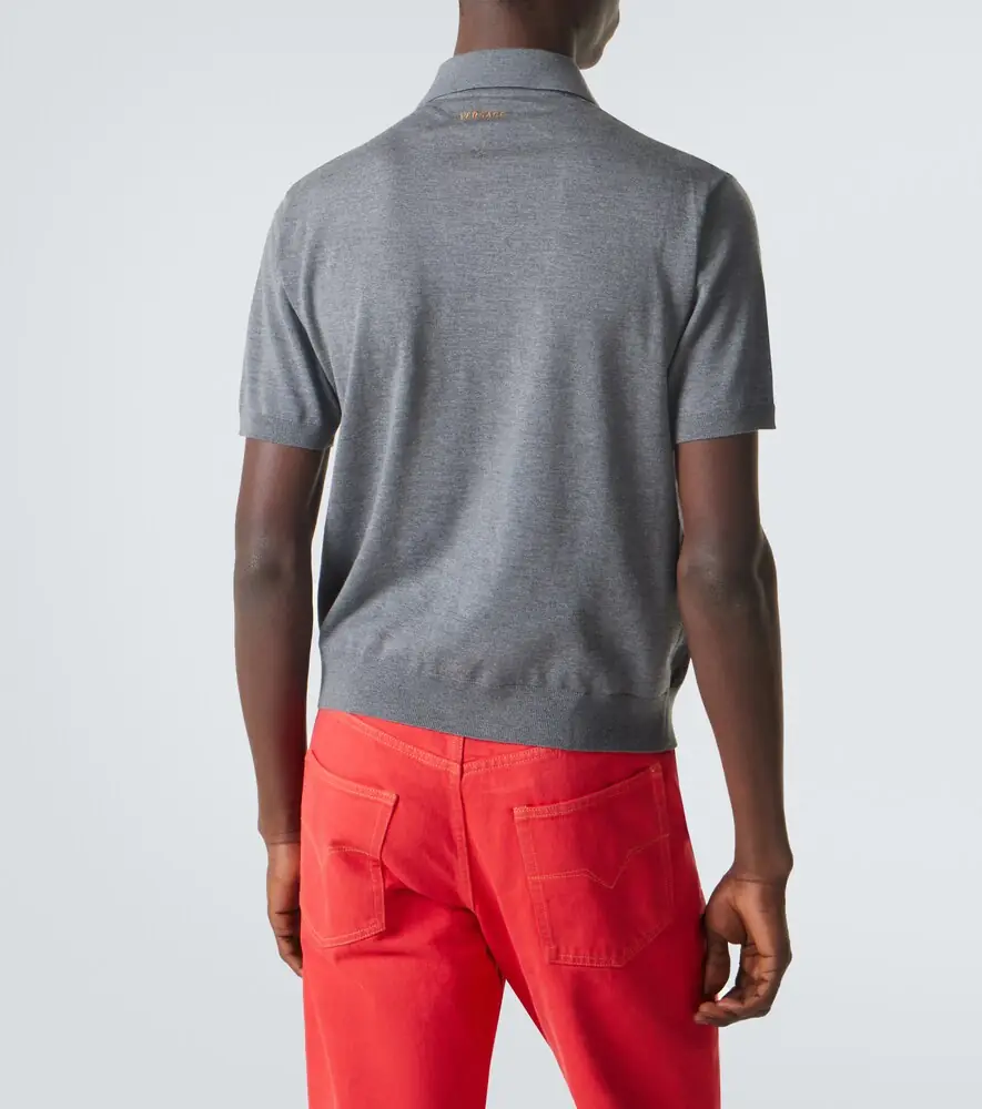 Versace Intarsia virgin wool polo sweater | Thumbnail 6 Versace Intarsia virgin wool polo sweater | Thumbnail 6