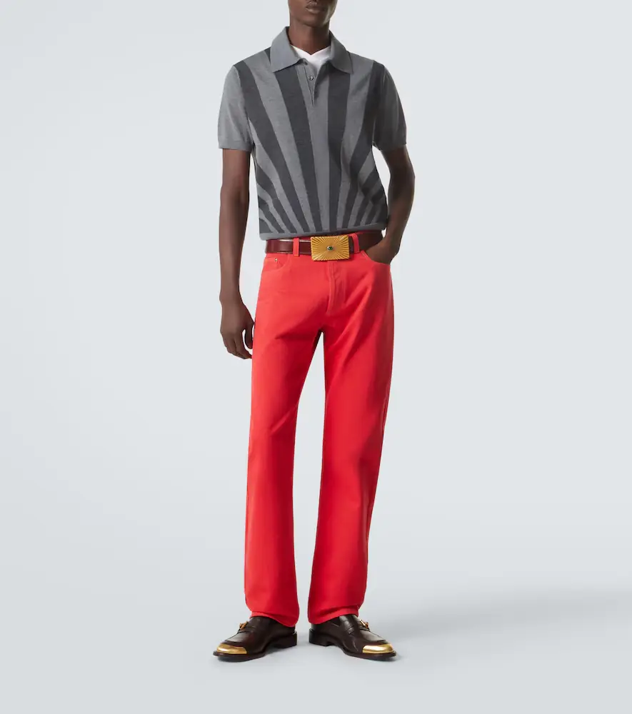 Versace Intarsia virgin wool polo sweater | Thumbnail 7 Versace Intarsia virgin wool polo sweater | Thumbnail 7