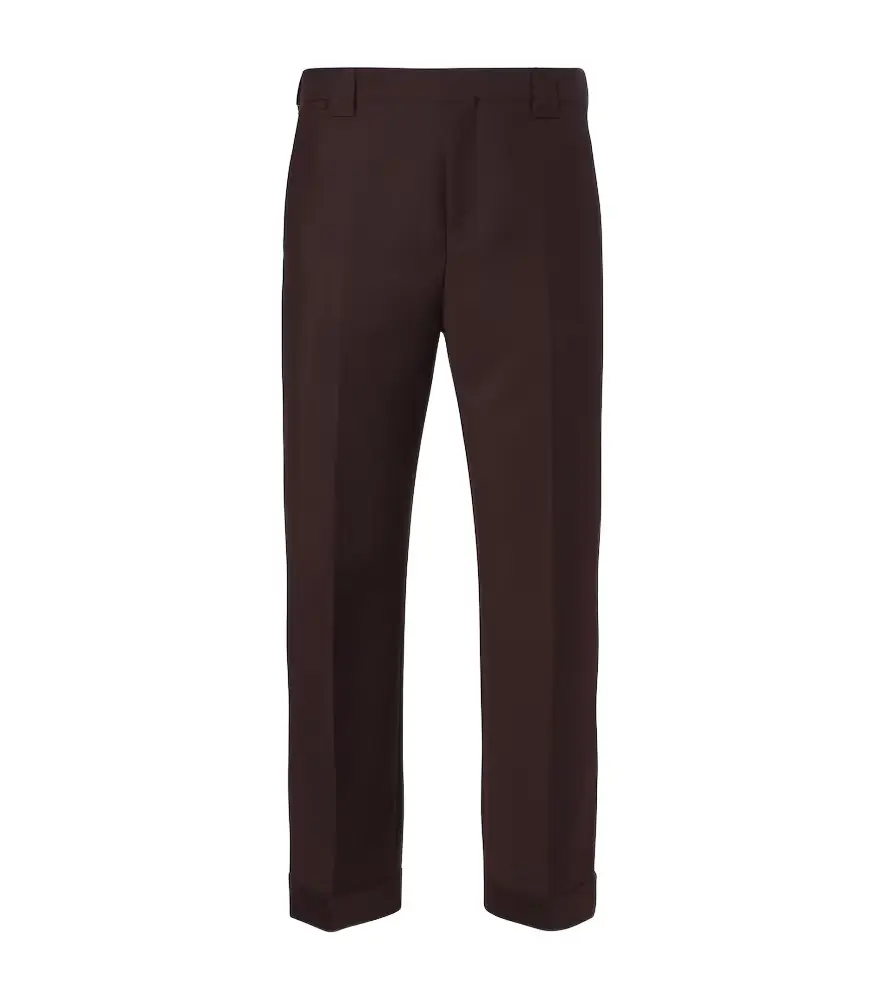 Versace Cropped wool and mohair straight pants