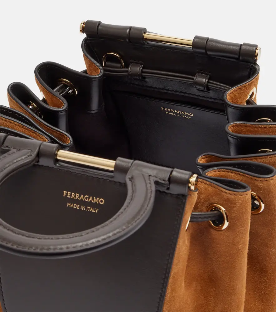 Ferragamo Gancio Small suede bucket bag | Thumbnail 2 Ferragamo Gancio Small suede bucket bag | Thumbnail 2
