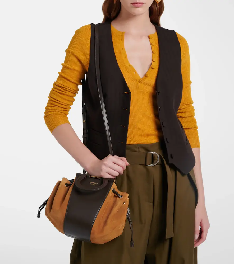 Ferragamo Gancio Small suede bucket bag | Thumbnail 5 Ferragamo Gancio Small suede bucket bag | Thumbnail 5