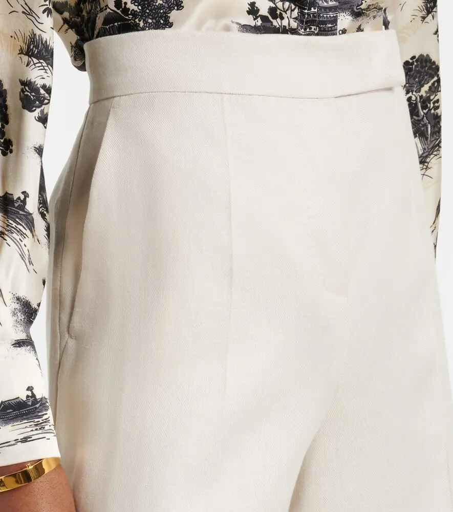 Max Mara Kaki linen wide-leg Bermuda shorts | Thumbnail 5