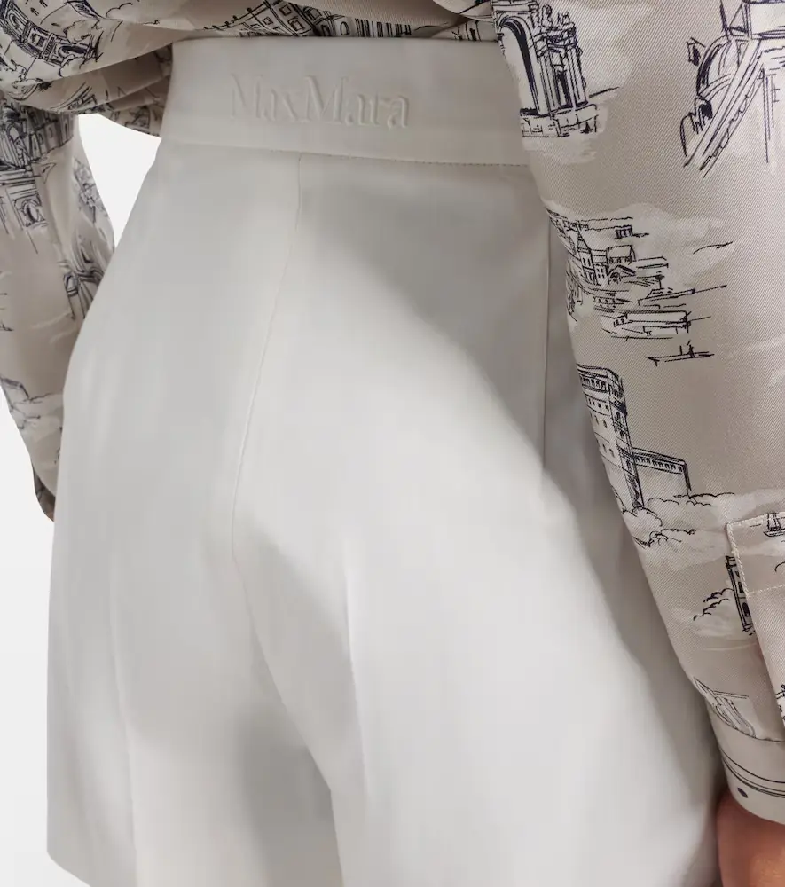 Max Mara Tabacco pleated cotton-blend shorts | Thumbnail 2 Max Mara Tabacco pleated cotton-blend shorts | Thumbnail 2