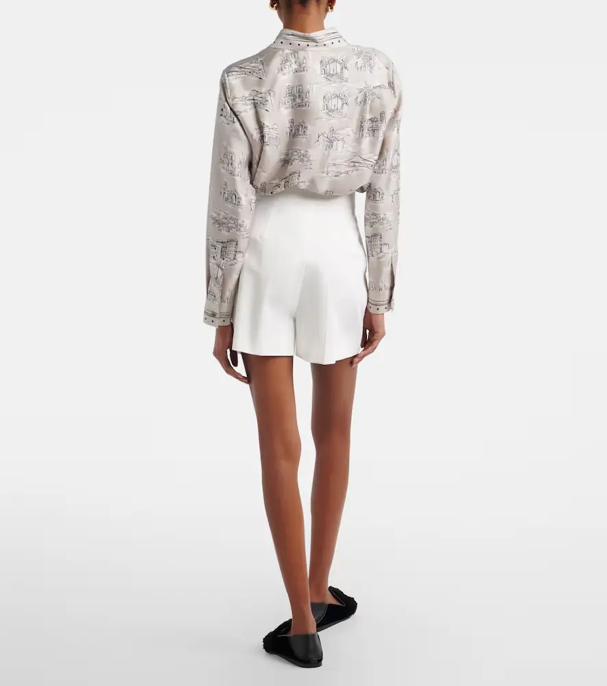 Max Mara Tabacco pleated cotton-blend shorts | Thumbnail 4 Max Mara Tabacco pleated cotton-blend shorts | Thumbnail 4