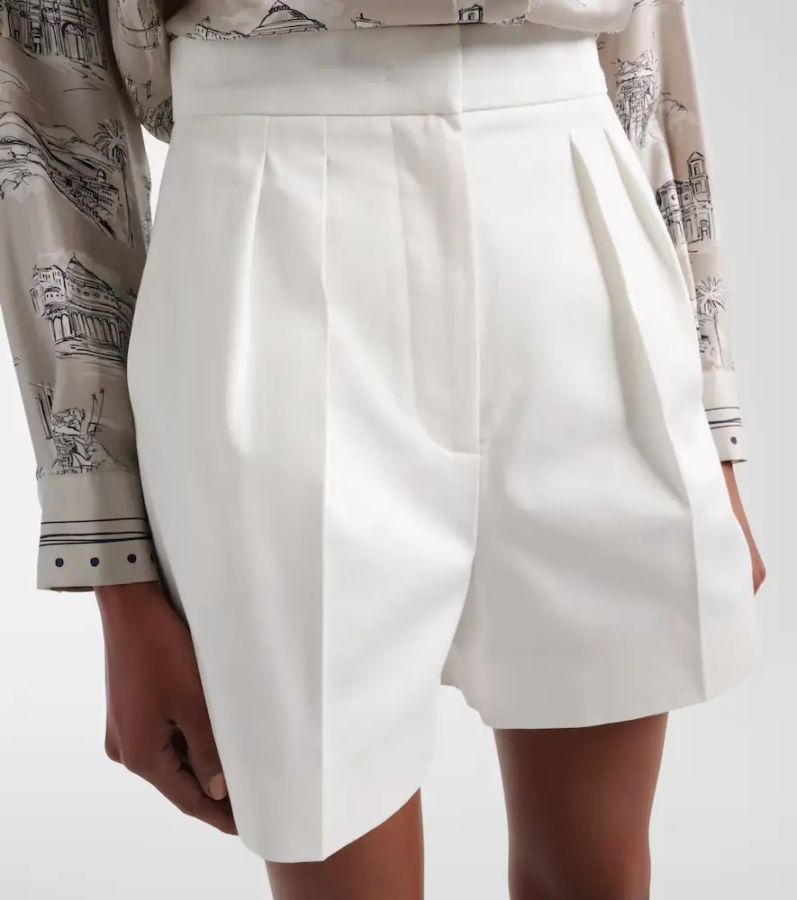 Max Mara Tabacco pleated cotton-blend shorts | Thumbnail 5 Max Mara Tabacco pleated cotton-blend shorts | Thumbnail 5
