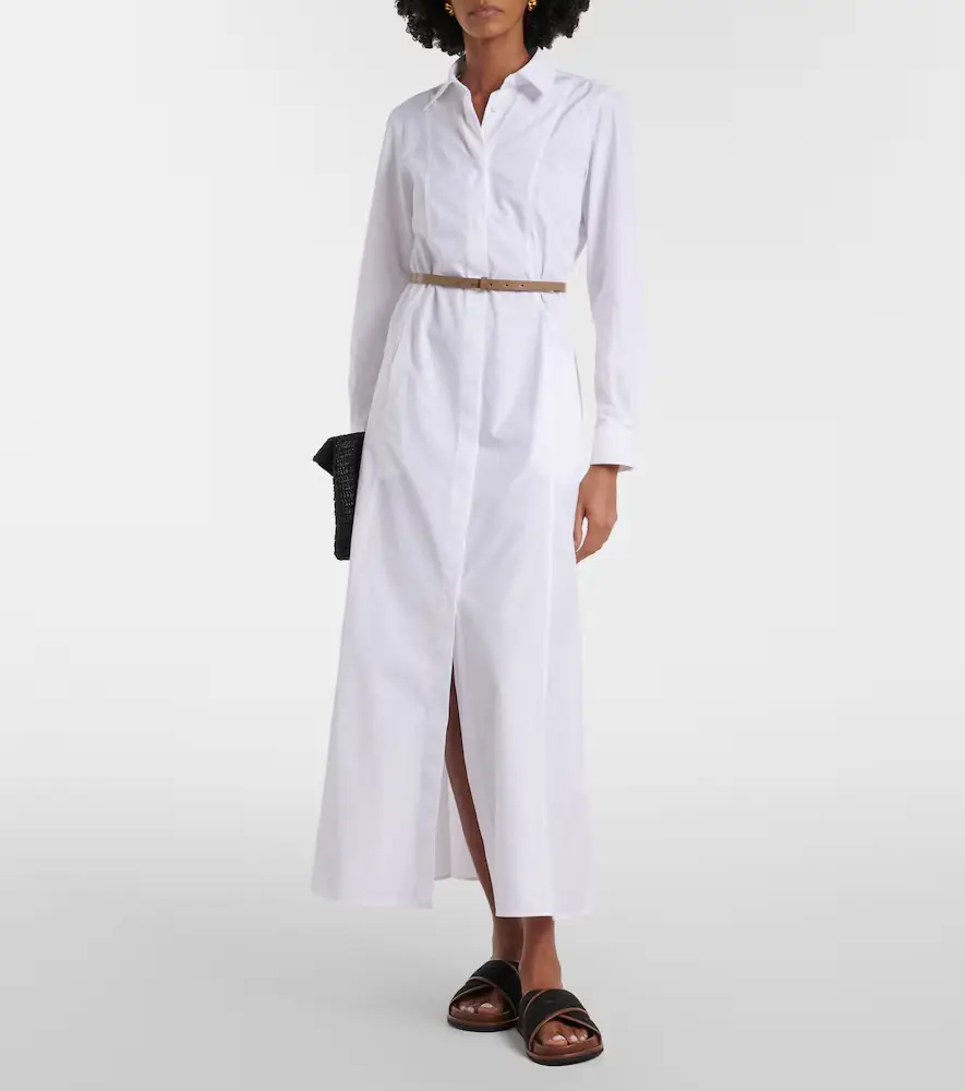 Max Mara Adunco belted cotton poplin shirt dress | Thumbnail 4 Max Mara Adunco belted cotton poplin shirt dress | Thumbnail 4
