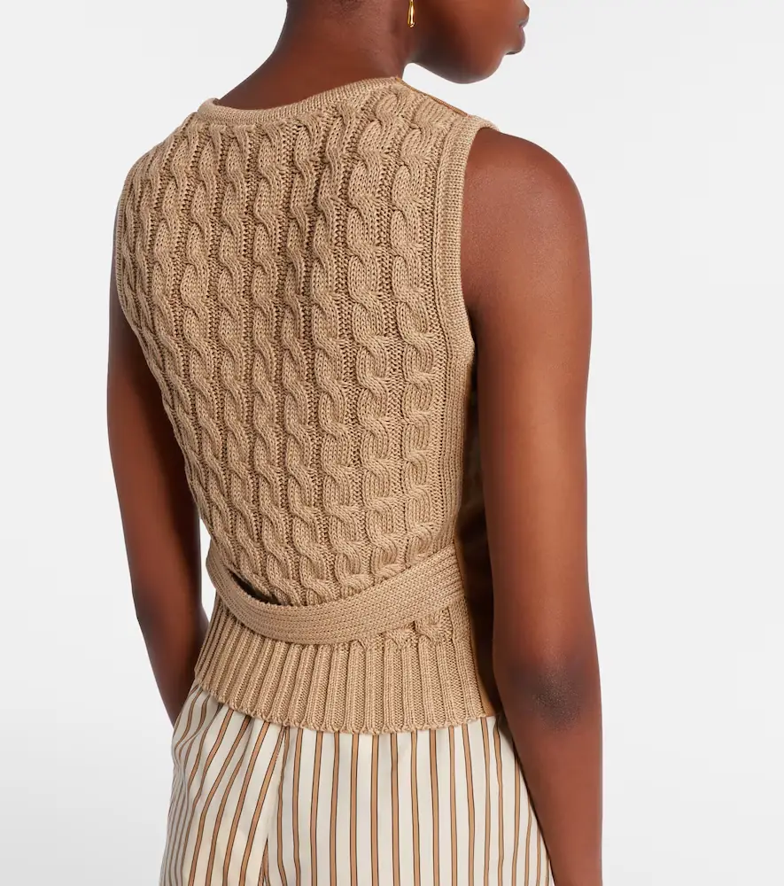 Max Mara Calibri cable-knit linen vest | Thumbnail 2