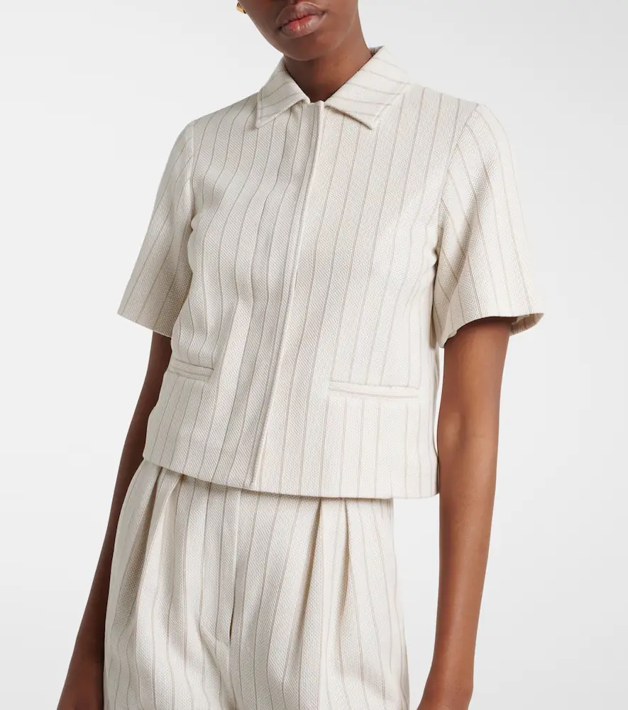 Max Mara Striped cotton jacket | Thumbnail 4 Max Mara Striped cotton jacket | Thumbnail 4