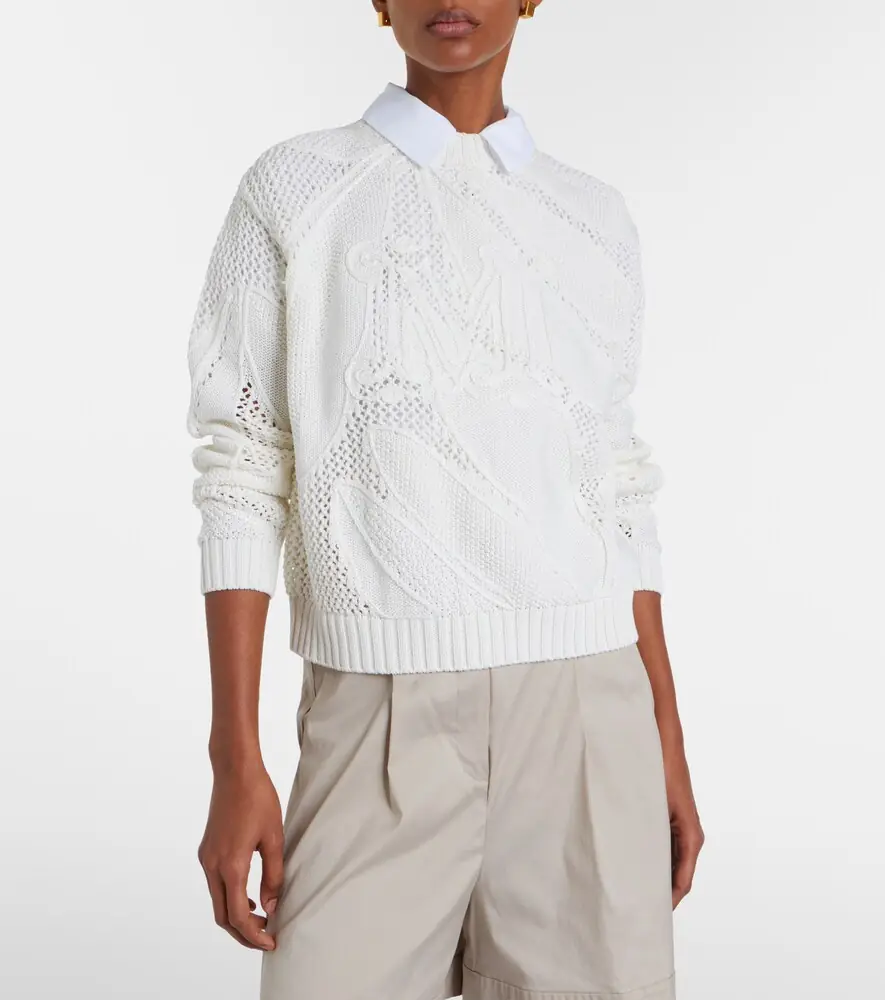 Max Mara Salvo open-knit cotton sweater | Thumbnail 2 Max Mara Salvo open-knit cotton sweater | Thumbnail 2