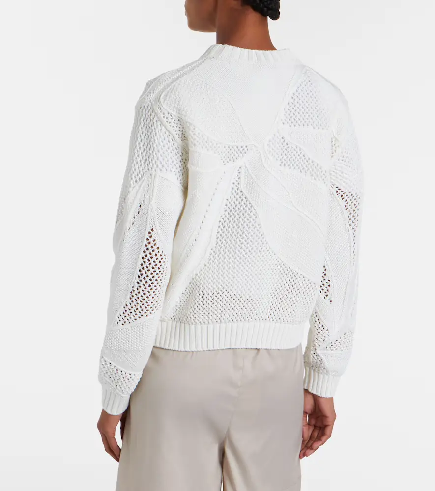 Max Mara Salvo open-knit cotton sweater | Thumbnail 4 Max Mara Salvo open-knit cotton sweater | Thumbnail 4