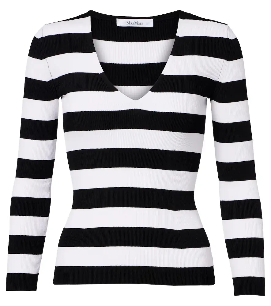 Max Mara Vello ribbed-knit striped sweater | Image 1 Max Mara Vello ribbed-knit striped sweater | Image 1