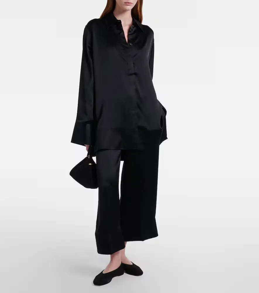 TOTEME Satin wide-leg pants | Thumbnail 4