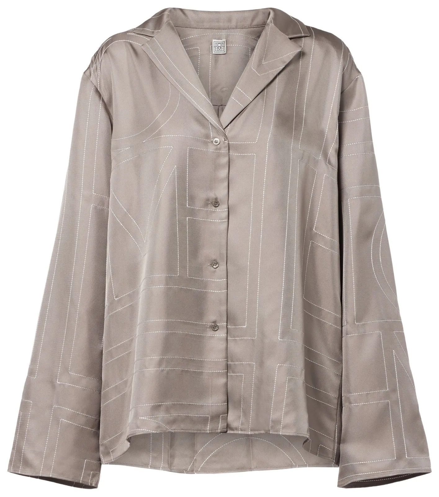 Monogram silk twill pajama shirt