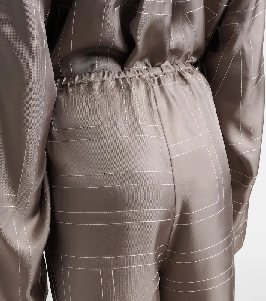 TOTEME Monogram silk twill pajama pants | Thumbnail 4