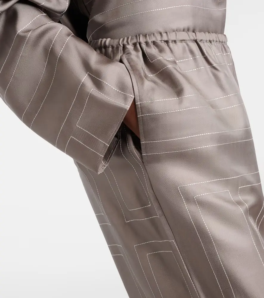 TOTEME Monogram silk twill pajama pants | Thumbnail 6