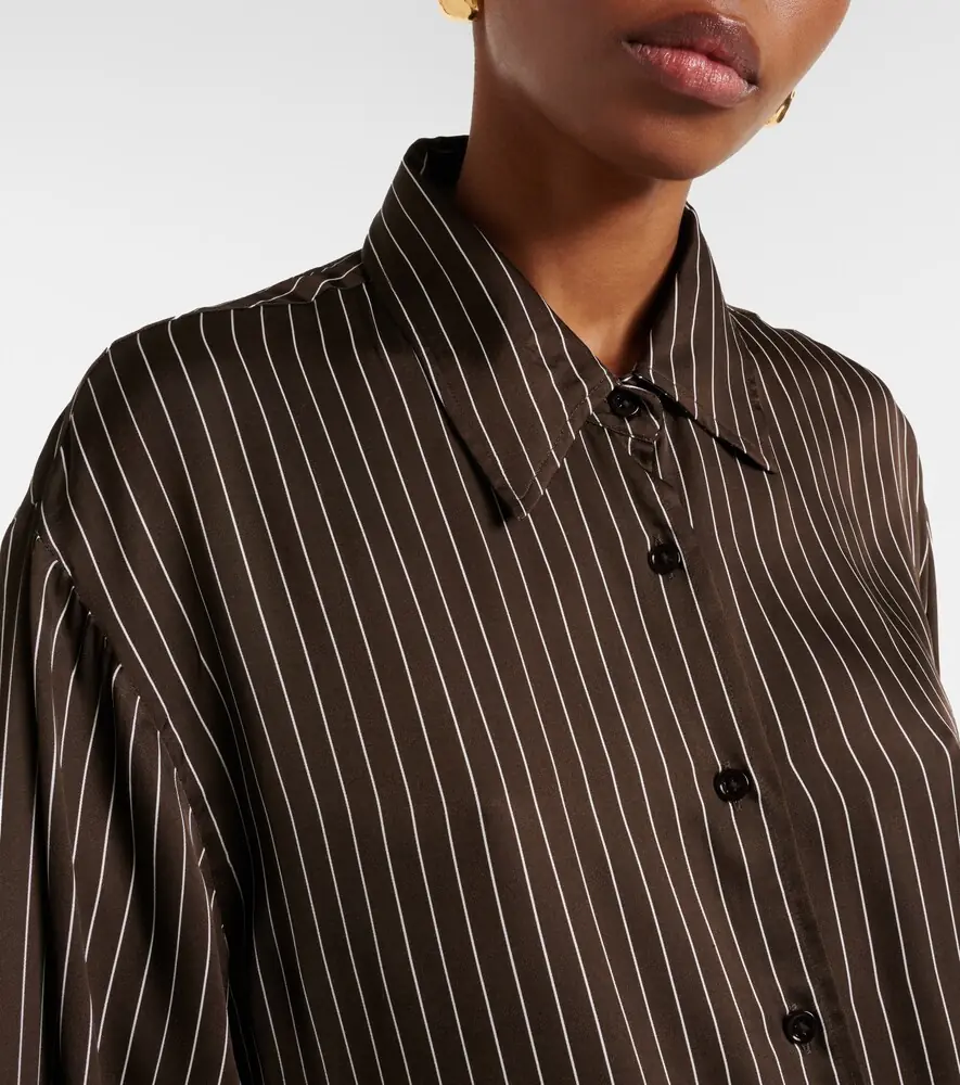 The Frankie Shop Peri pinstripe satin shirt | Thumbnail 5