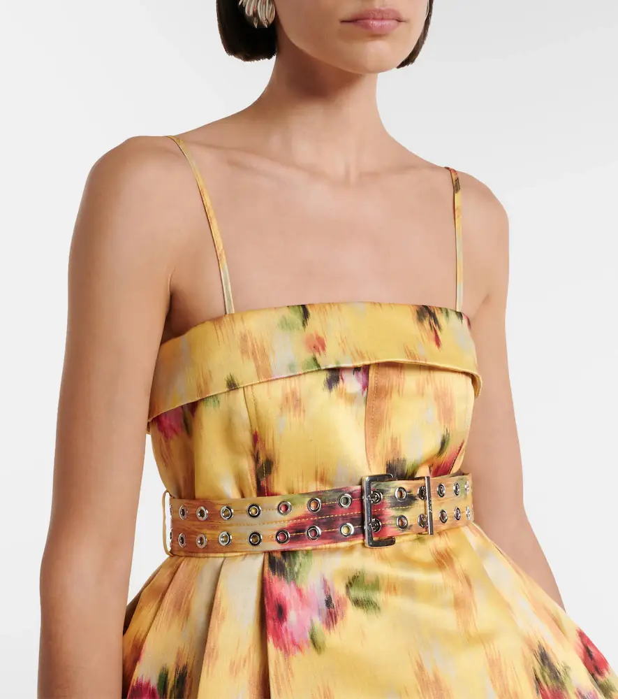 Ganni Pleated printed satin minidress | Thumbnail 4