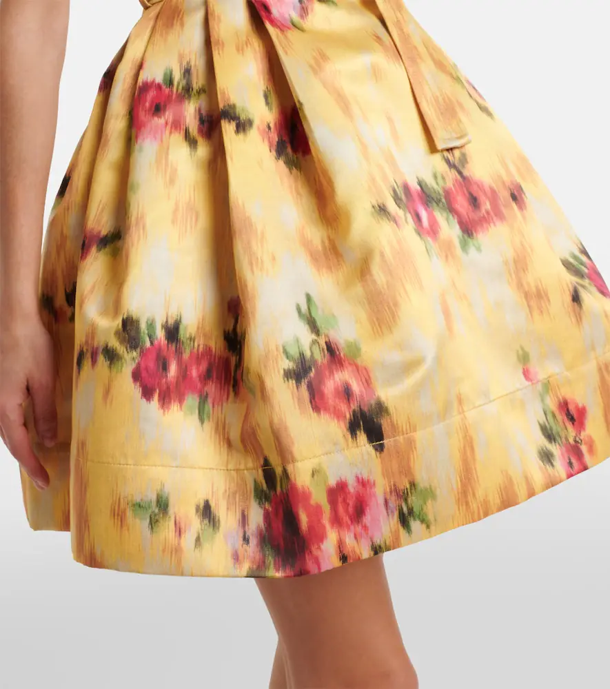 Ganni Pleated printed satin minidress | Thumbnail 5