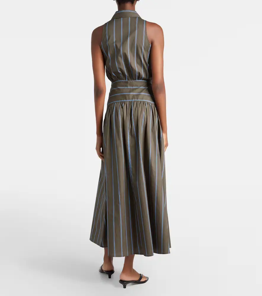 Staud Romy striped cotton midi dress | Thumbnail 5