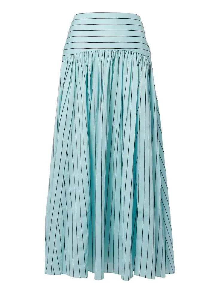 Procida striped cotton-blend maxi skirt