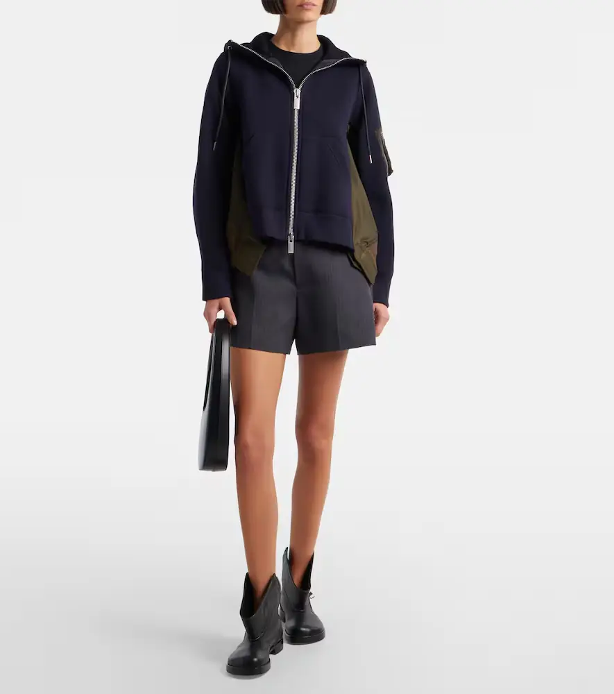 Sacai Paneled zip-up hoodie | Thumbnail 3