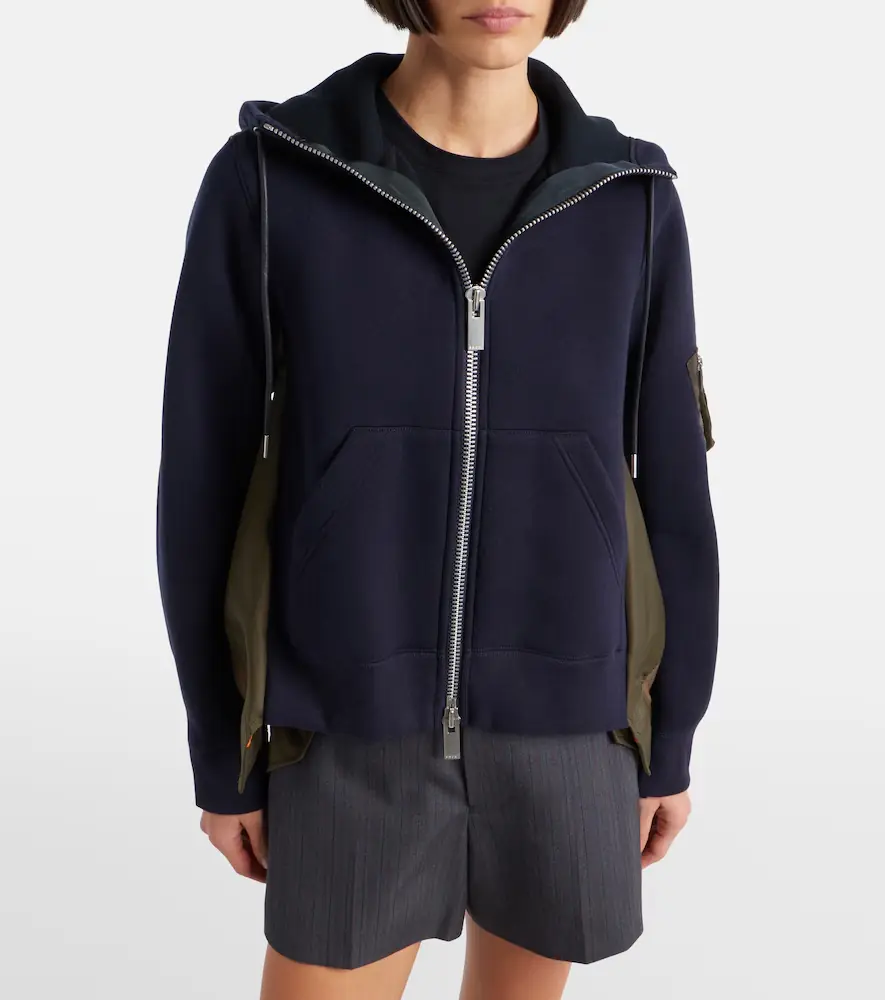 Sacai Paneled zip-up hoodie | Thumbnail 4