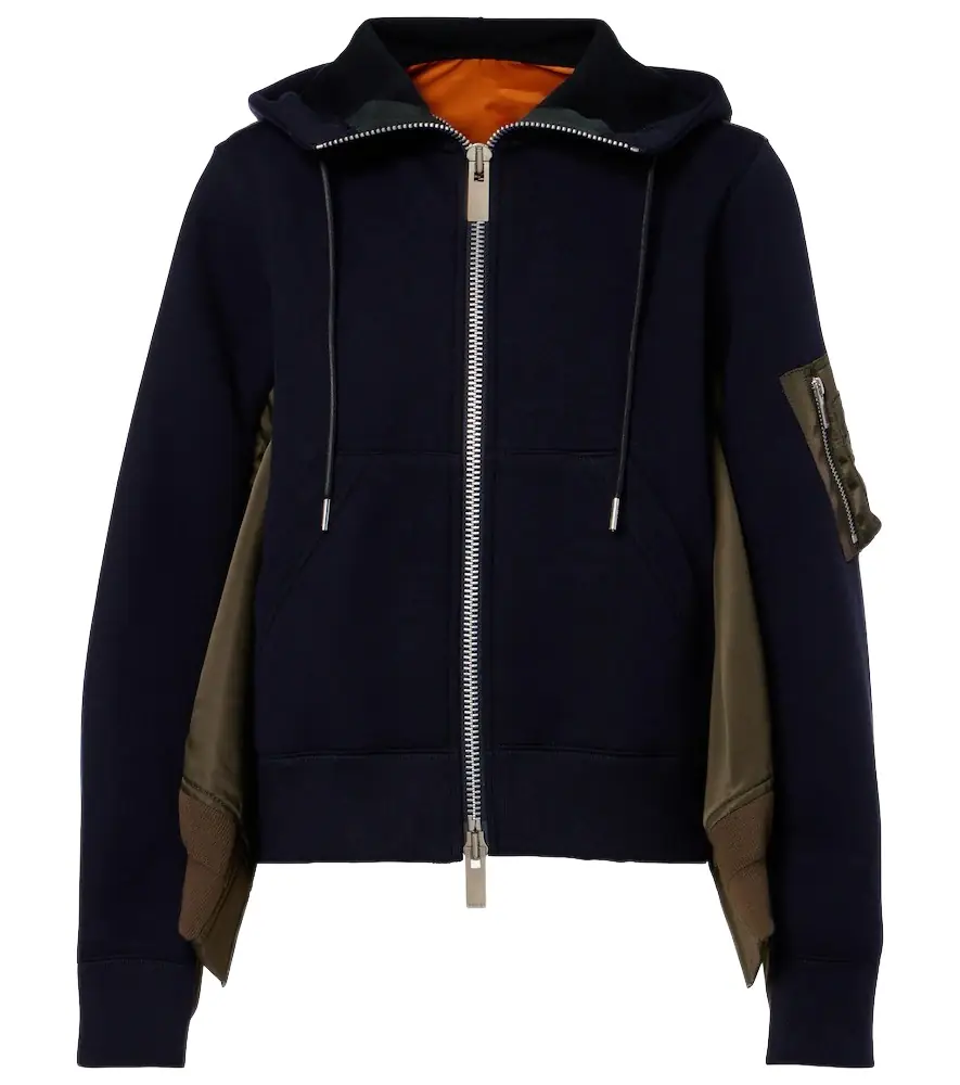 Sacai Paneled zip-up hoodie | Image 1 Sacai Paneled zip-up hoodie | Image 1