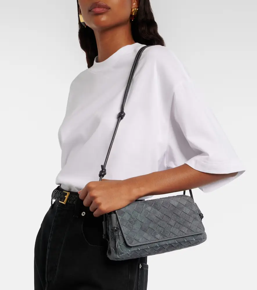 Bottega Veneta Notturno Intrecciato suede crossbody bag | Thumbnail 2
