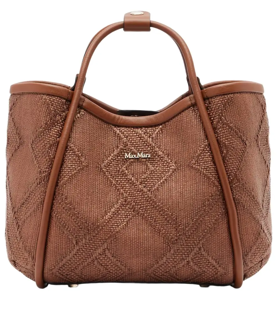 Max Mara Marin Small leather-trimmed top-handle bag | Image 1 Max Mara Marin Small leather-trimmed top-handle bag | Image 1