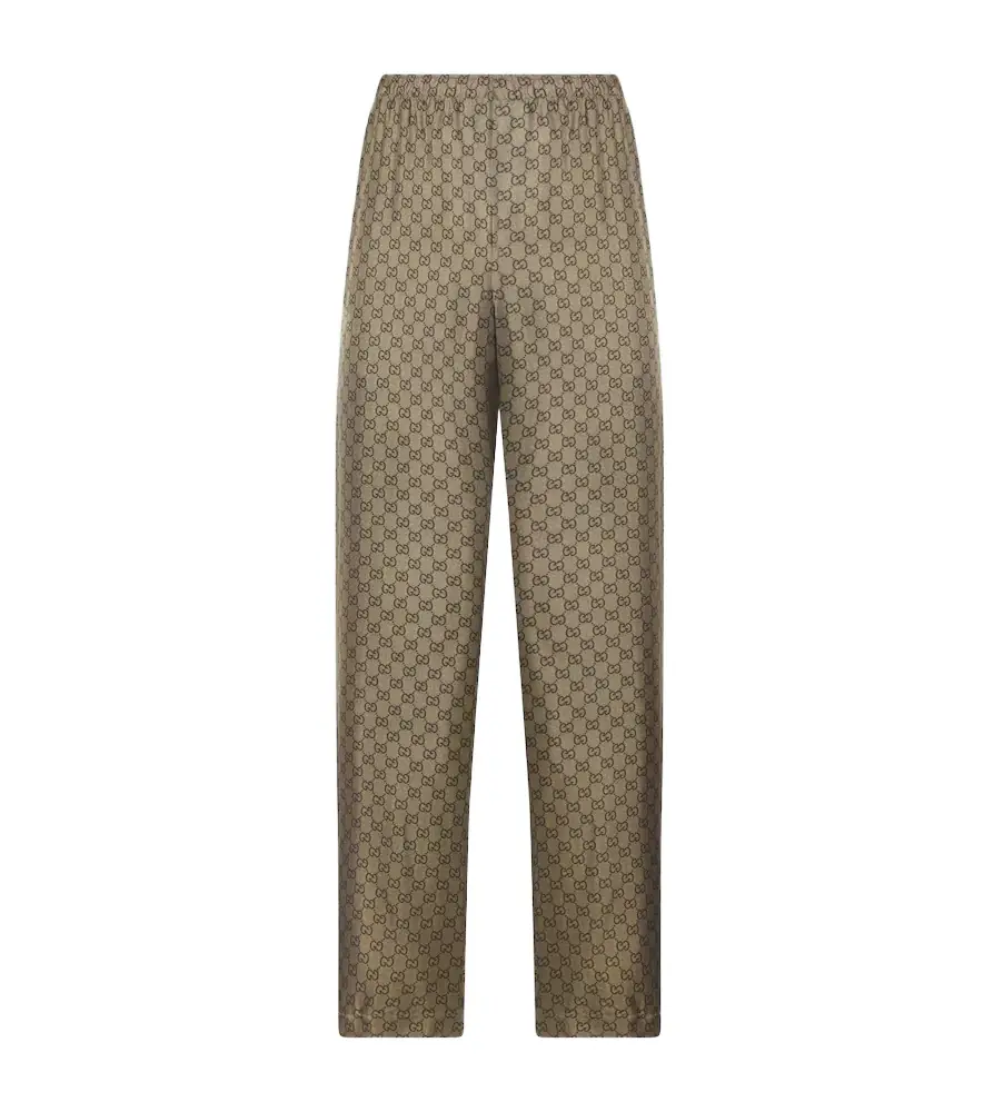 Gucci GG silk twill straight pants | Image 1 Gucci GG silk twill straight pants | Image 1