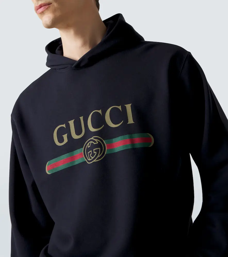Gucci Logo cotton and cashmere jersey hoodie | Thumbnail 2