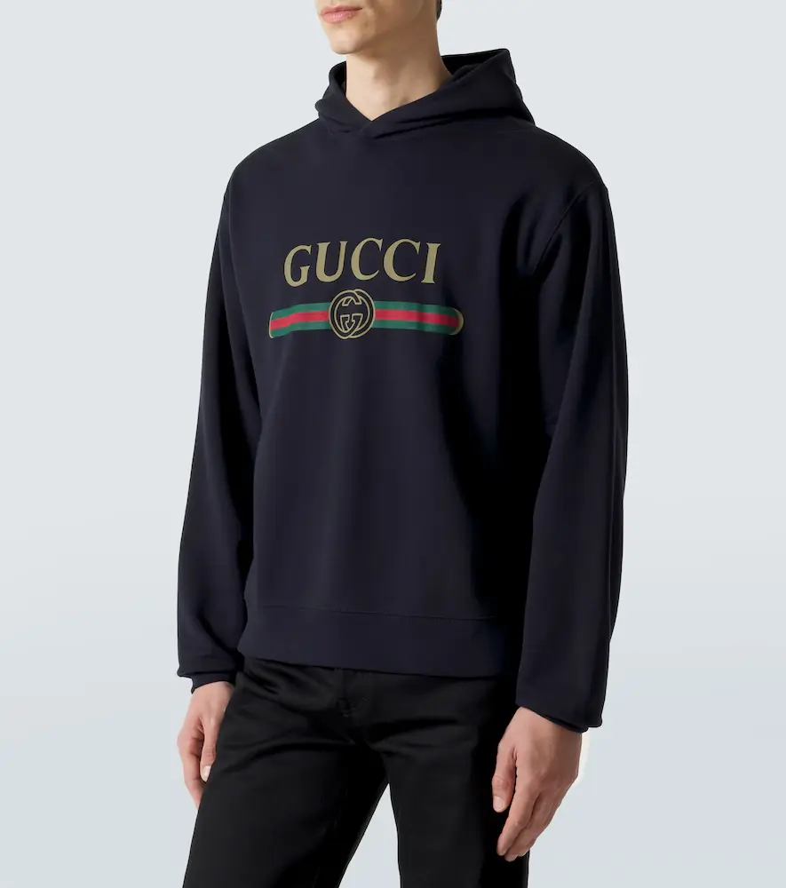 Gucci Logo cotton and cashmere jersey hoodie | Thumbnail 5