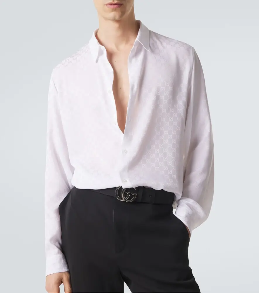Gucci GG silk jacquard shirt | Thumbnail 3 Gucci GG silk jacquard shirt | Thumbnail 3